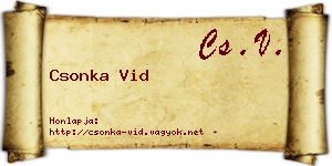 Csonka Vid névjegykártya