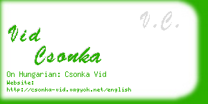 vid csonka business card